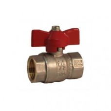BALL VALVES, BRASS, FEMALE/FEMALE, WITH TEE HANDLE, BSP THREADS, MADE IN ITALY (4)